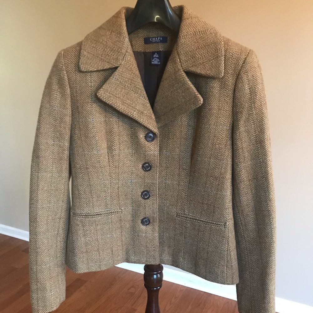 Chaps wool blend plaid blazer